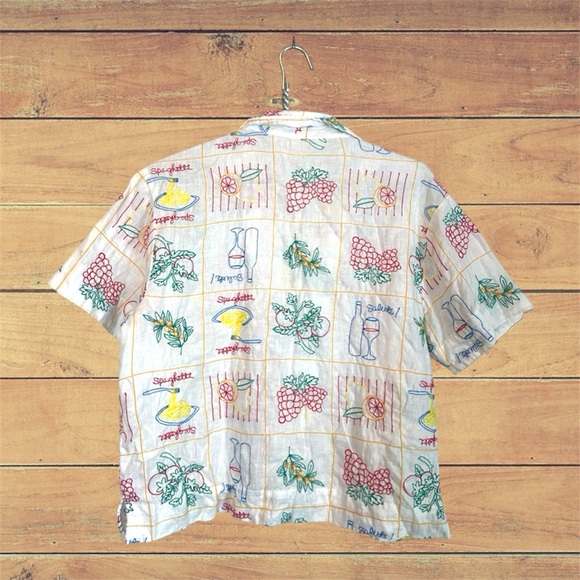 Magaschoni White Blouse with Colorful Print - Picture 2 of 7